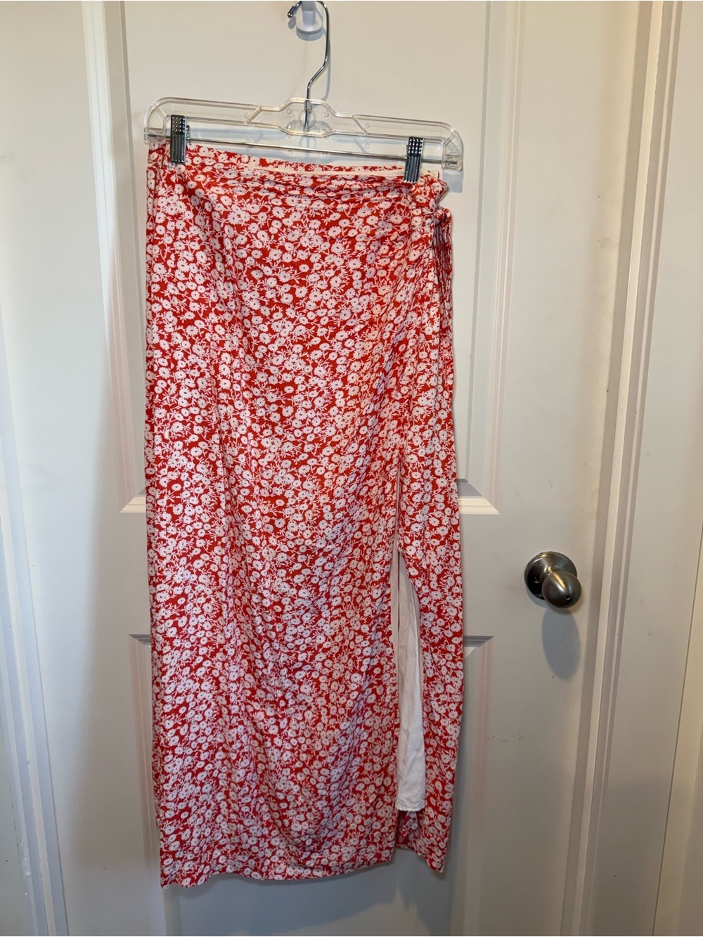 Lost + Wander Anthropologie Floral Orange Wrap Maxi Skirt - Women's Small - Picture 2 of 4